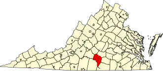 Locatie van Charlotte County in Virginia