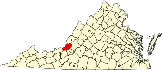 Locatie van Craig County in Virginia