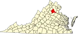 Locatie van Culpeper County in Virginia