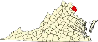 Locatie van Fairfax County in Virginia