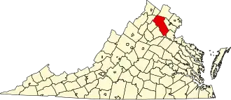 Locatie van Fauquier County in Virginia