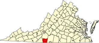 Locatie van Henry County in Virginia