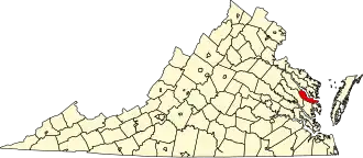 Locatie van Middlesex County in Virginia
