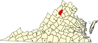 Locatie van Page County in Virginia