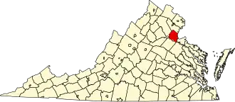Locatie van Stafford County in Virginia