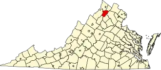 Locatie van Warren County in Virginia