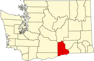 Locatie van Benton County in Washington