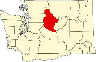 Locatie van Chelan County in Washington