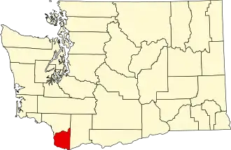 Locatie van Clark County in Washington
