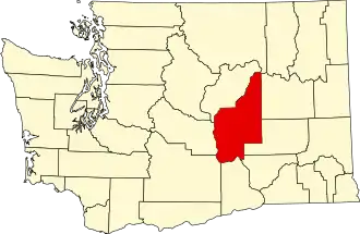 Locatie van Grant County in Washington