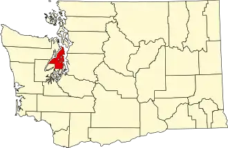 Locatie van Kitsap County in Washington
