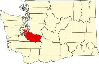 Locatie van Pierce County in Washington