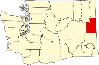 Locatie van Spokane County in Washington