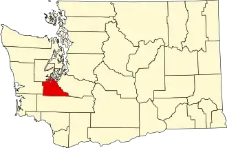 Locatie van Thurston County in Washington