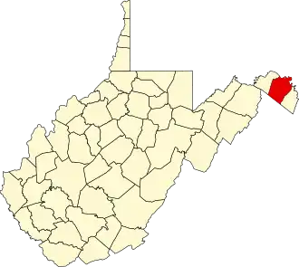 Locatie van Berkeley County in West Virginia