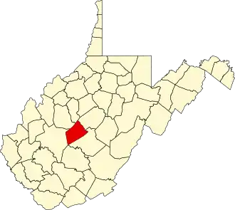 Locatie van Clay County in West Virginia