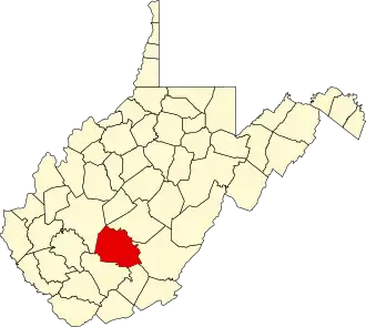Locatie van Fayette County in West Virginia