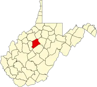 Locatie van Gilmer County in West Virginia