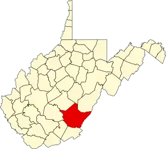 Locatie van Greenbrier County in West Virginia