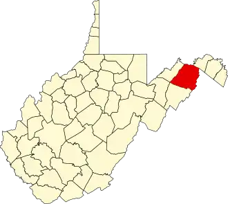 Locatie van Hampshire County in West Virginia