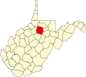 Locatie van Harrison County in West Virginia