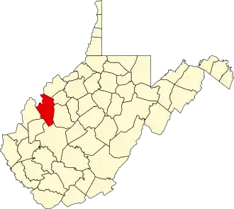 Locatie van Jackson County in West Virginia