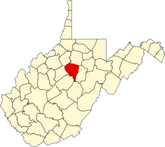 Locatie van Lewis County in West Virginia
