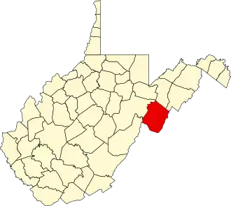 Locatie van Pendleton County in West Virginia