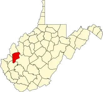 Locatie van Putnam County in West Virginia