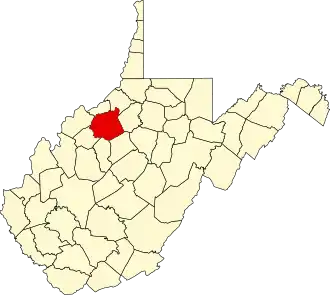 Locatie van Ritchie County in West Virginia