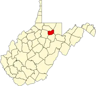 Locatie van Taylor County in West Virginia