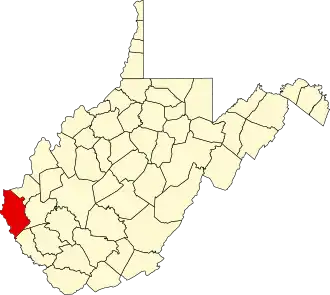 Locatie van Wayne County in West Virginia