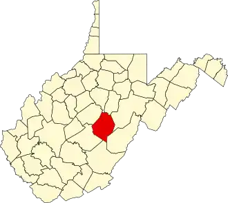 Locatie van Webster County in West Virginia