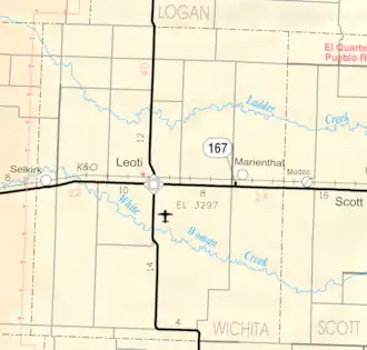 Kaart van Wichita County