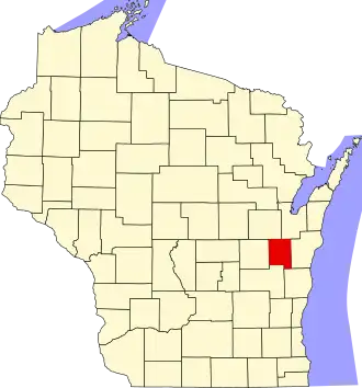 Locatie van Calumet County in Wisconsin