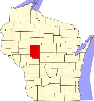 Locatie van Clark County in Wisconsin