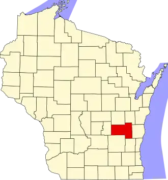 Locatie van Fond du Lac County in Wisconsin