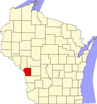 Locatie van La Crosse County in Wisconsin