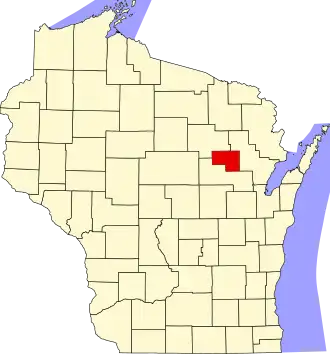 Locatie van Menominee County in Wisconsin