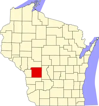 Locatie van Monroe County in Wisconsin