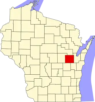 Locatie van Outagamie County in Wisconsin