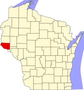 Locatie van Pierce County in Wisconsin