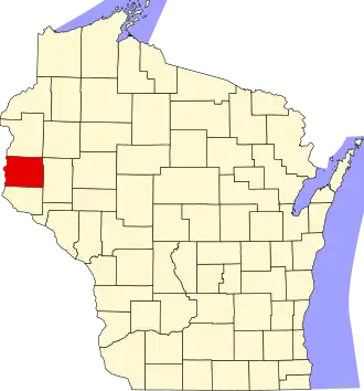 Locatie van St. Croix County in Wisconsin