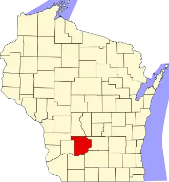 Locatie van Sauk County in Wisconsin