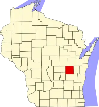 Locatie van Winnebago County in Wisconsin