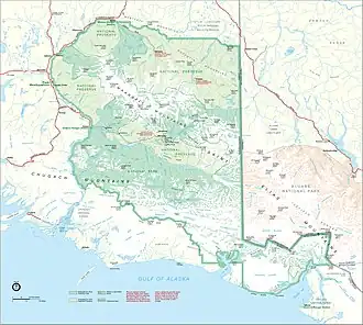 Kaart van Sint-Eliasgebergte