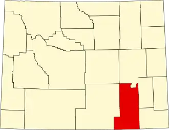 Locatie van Albany County in Wyoming