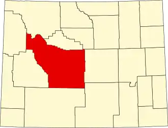 Locatie van Fremont County in Wyoming