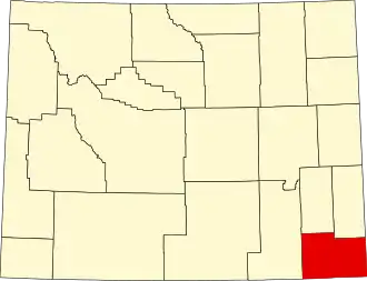 Locatie van Laramie County in Wyoming