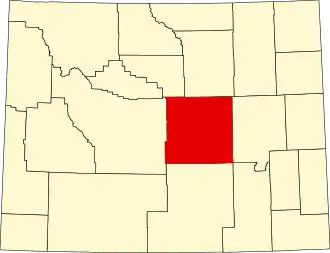Locatie van Natrona County in Wyoming